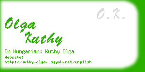 olga kuthy business card